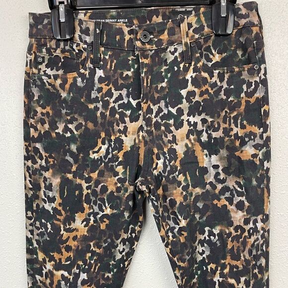 NWT Adriano Goldschmidt The Farrah Skinny Ankle Leopard Print Pants Size 28 - Picture 2 of 8